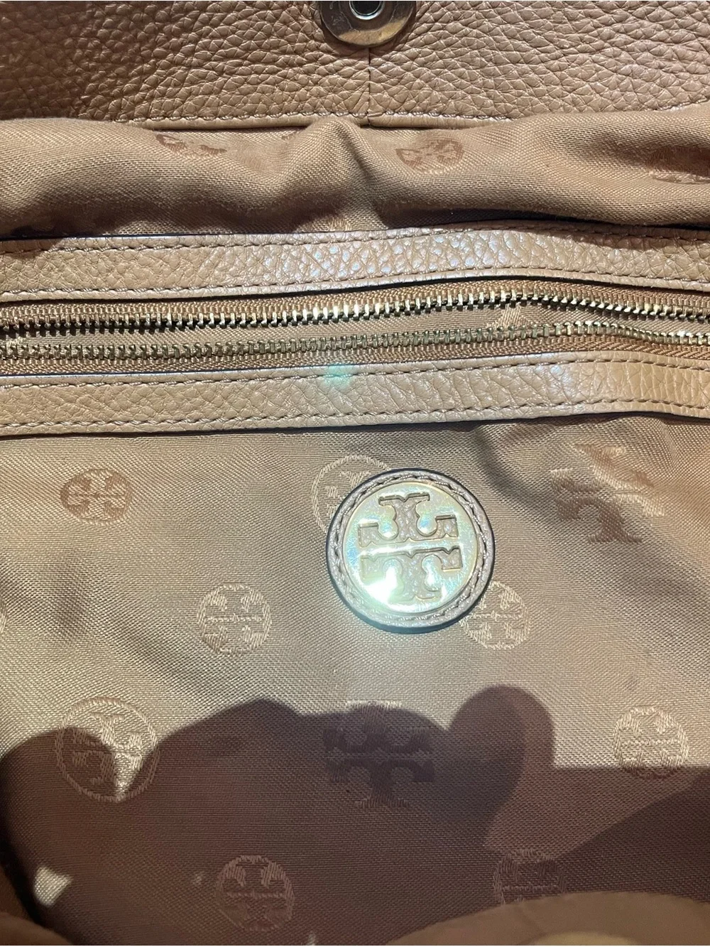 Tory Burch Marion Slouchy Camel Colored Shoulder Bag